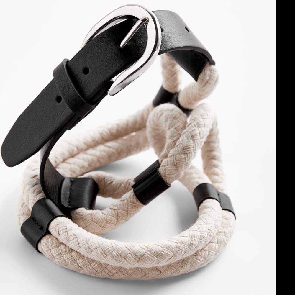 Zara rope & leather belt